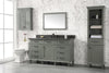 Image of Legion Furniture WLF2260S-PG 60 in. Pewter Green Finish Single Sink Vanity Cabinet with Blue Lime Stone Top