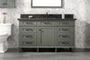 Image of Legion Furniture WLF2260S-PG 60 in. Pewter Green Finish Single Sink Vanity Cabinet with Blue Lime Stone Top