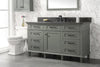 Image of Legion Furniture WLF2260S-PG 60 in. Pewter Green Finish Single Sink Vanity Cabinet with Blue Lime Stone Top