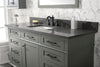 Image of Legion Furniture WLF2260S-PG 60 in. Pewter Green Finish Single Sink Vanity Cabinet with Blue Lime Stone Top