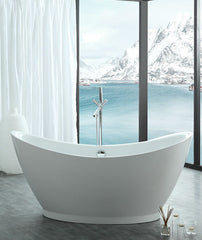 68 inch Glamorous Pedestal Double Slipper Tub - WE6513