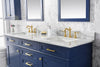 Image of Legion Furniture c 72 in. Double Sink Vanity Cabinet with Carrara White Top&#44; Blue