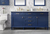 Image of Legion Furniture c 72 in. Double Sink Vanity Cabinet with Carrara White Top&#44; Blue