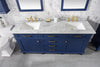 Image of Legion Furniture c 72 in. Double Sink Vanity Cabinet with Carrara White Top&#44; Blue