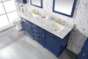 Image of Legion Furniture c 72 in. Double Sink Vanity Cabinet with Carrara White Top&#44; Blue