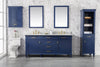 Image of Legion Furniture c 72 in. Double Sink Vanity Cabinet with Carrara White Top&#44; Blue