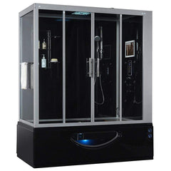 Maya Bath Catania Platinum Black 2-Person Freestanding Steam Shower 302