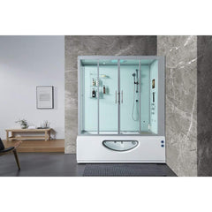 Maya Bath Catania Platinum White 2-Person Freestanding Steam Shower 301