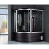 Image of Maya Bath Siena Black 2-Person Freestanding Steam Shower 115