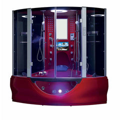 Maya Bath The Superior Platinum Red 2-Person Freestanding Steam Shower 104